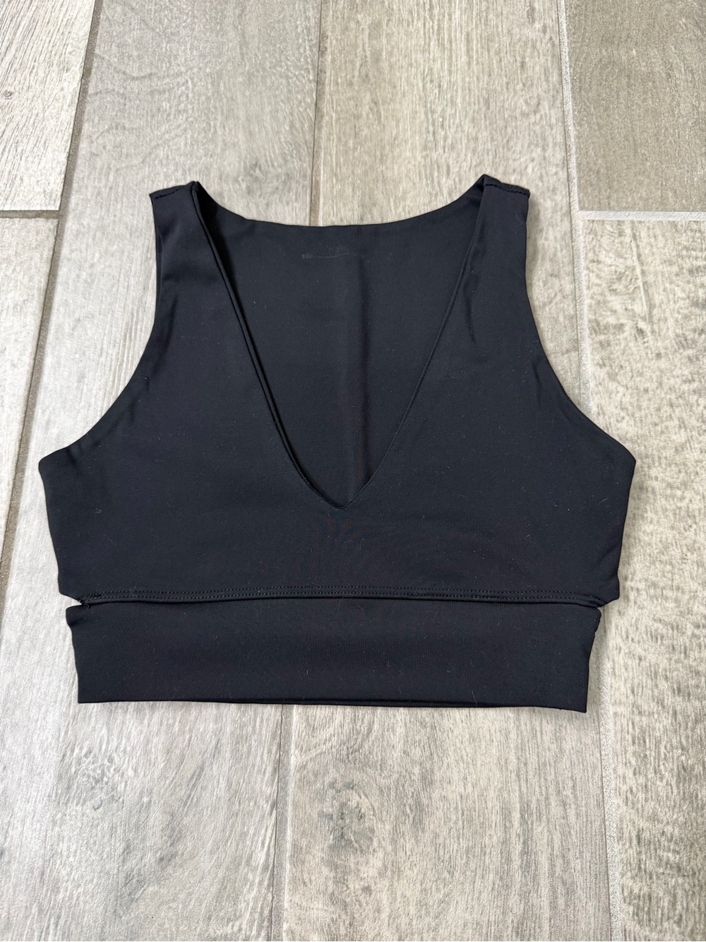 Joah Brown Black V-Neck sport bra